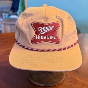 Miller High Life Trucker Snapback Hat NWOT Tan